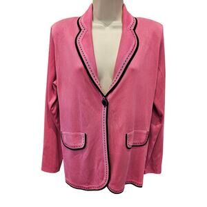 Misook barbie pink knit blazer AKC Easter church business casual vintage size S